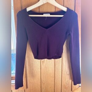 Burgundy cropped sweater